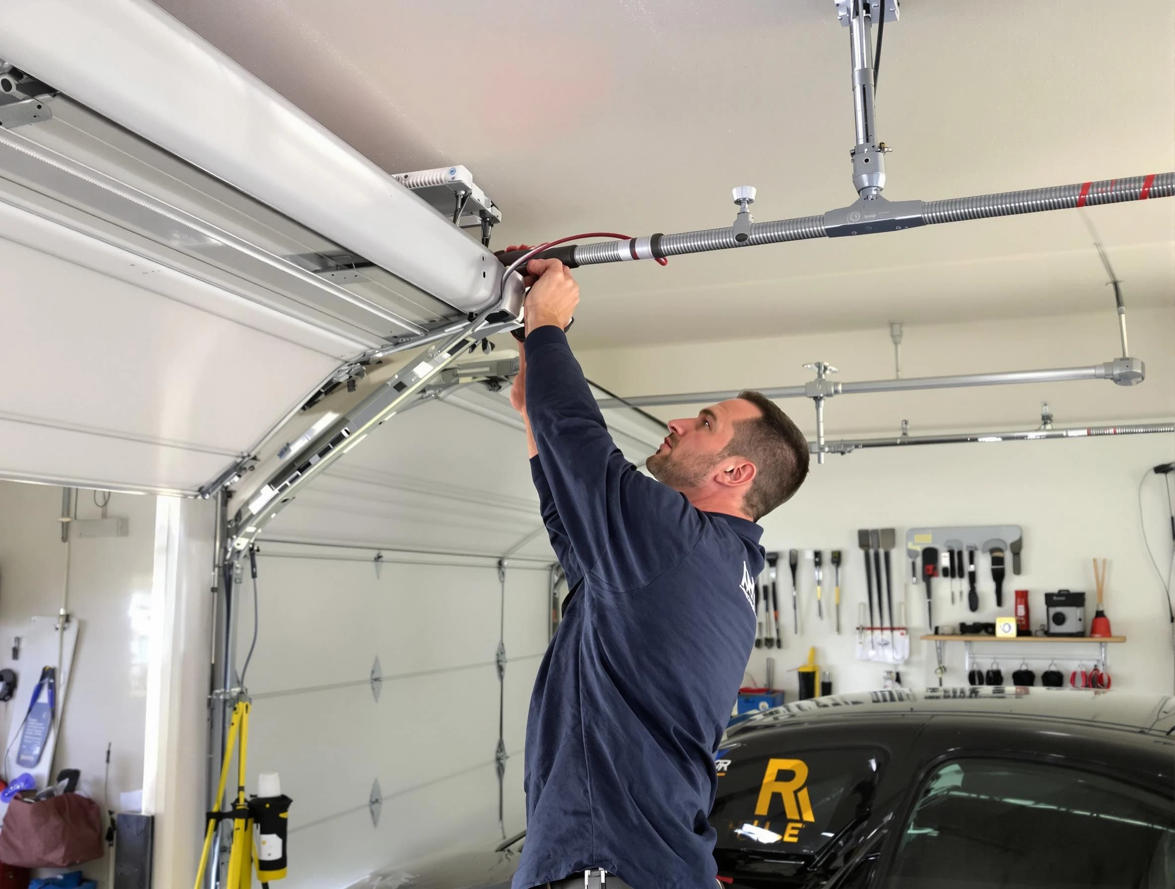 Tucker Garage Door Repair technician performing garage door cable repair in Tucker