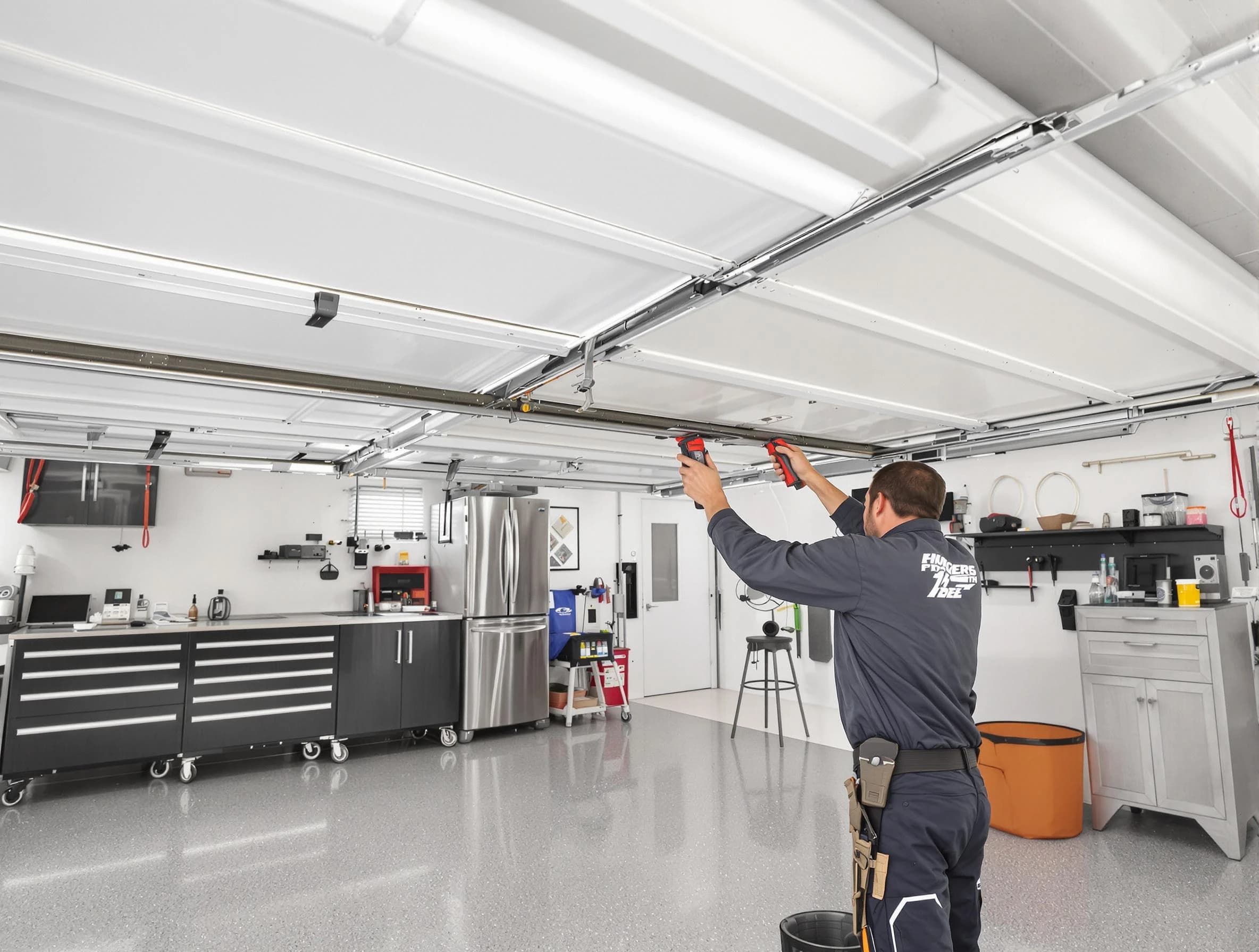 Overhead garage door repair service by Tucker Garage Door Repair in Tucker