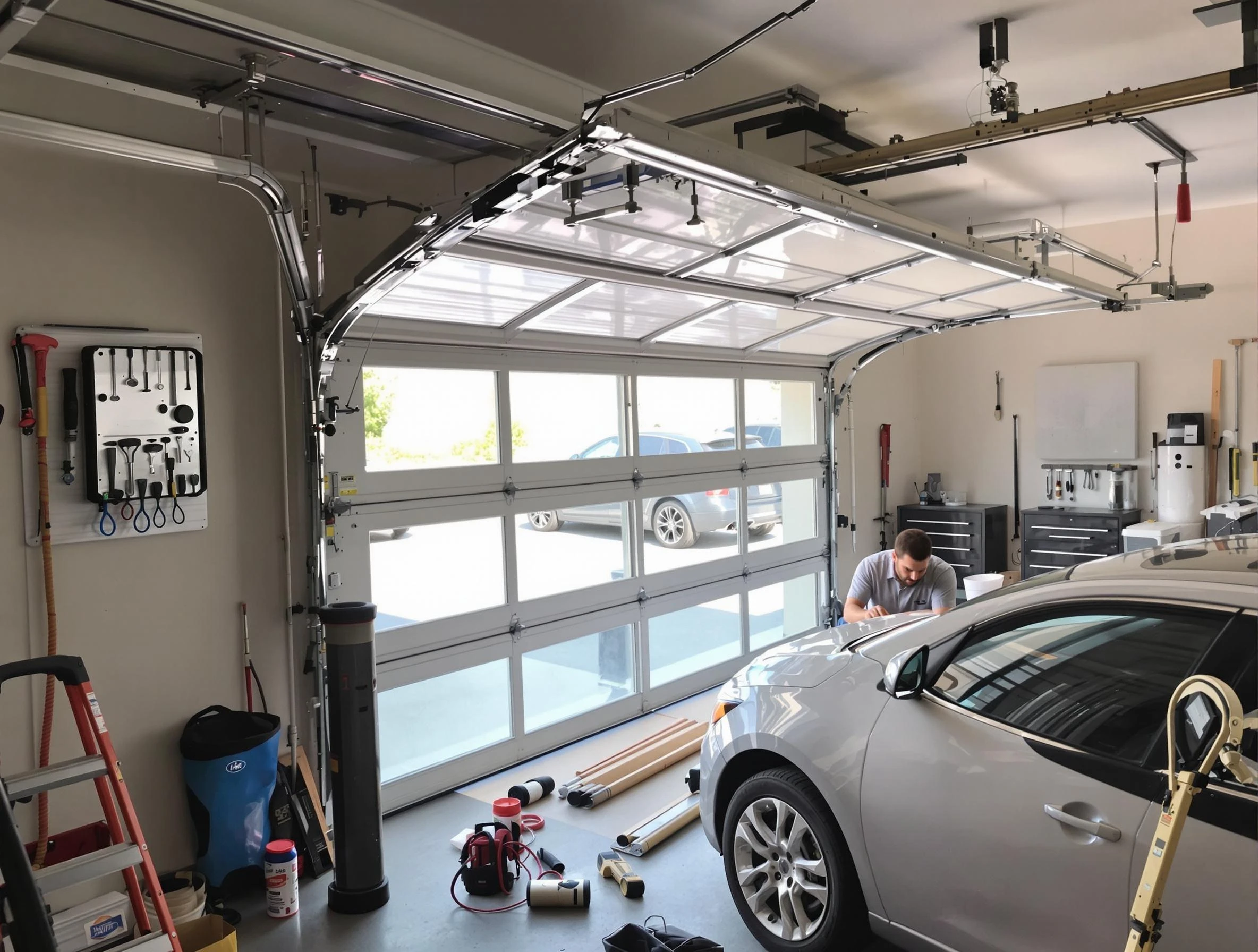 Garage door noise reduction service by Tucker Garage Door Repair in Tucker