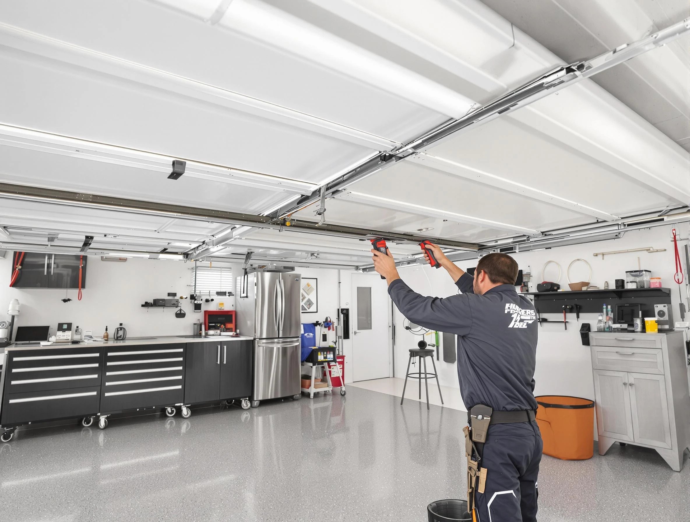 Overhead garage door repair service by Tucker Garage Door Repair in Tucker
